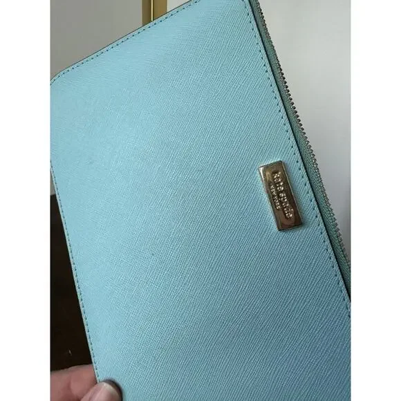 Kate Spade Light Blue Leather Wristlet - Picture 3 of 10